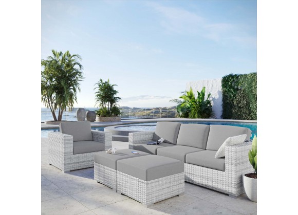 Modway Convene 4-Piece Outdoor Patio Set in Light Gray Gray - Lifestyle