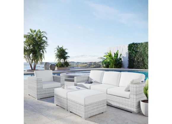 Modway Convene 4-Piece Outdoor Patio Set - Light Gray White - Lifestyle