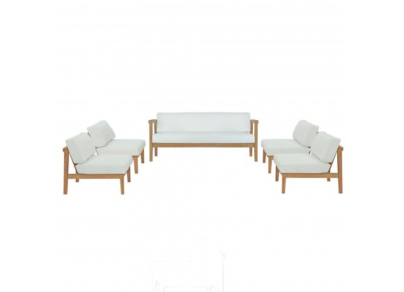 Modway Bayport 5 Piece Outdoor Patio Teak Set