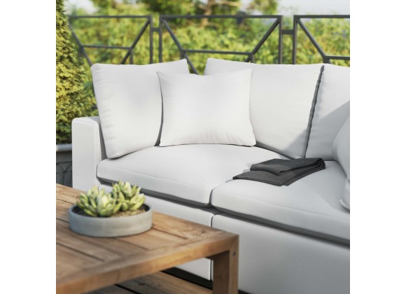 Modway Commix Overstuffed Outdoor Patio Loveseat in White - Lifestyle