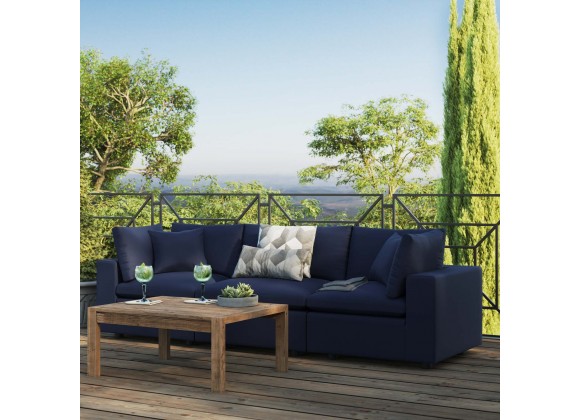 Modway Commix Overstuffed Outdoor Patio Sofa - Navy - Lifestyle