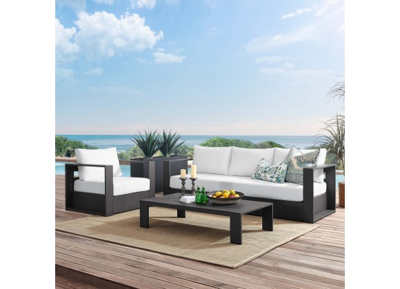 Modway Tahoe Outdoor Patio Powder-Coated Aluminum 3-Piece Set - Gray White - Lifestyle