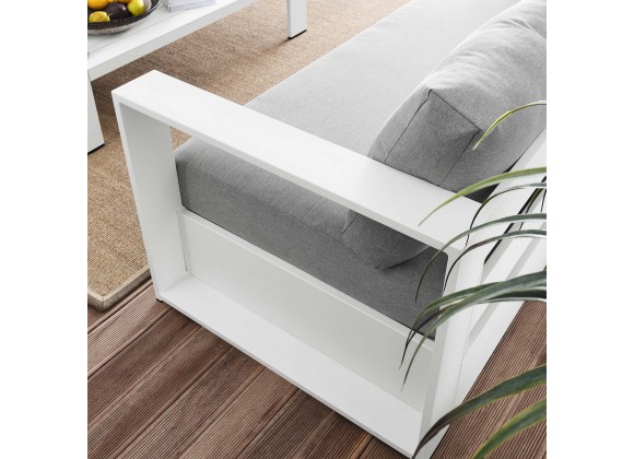 Modway Tahoe Outdoor Patio Powder-Coated Aluminum 2-Piece Set - White Gray - Lifestyle