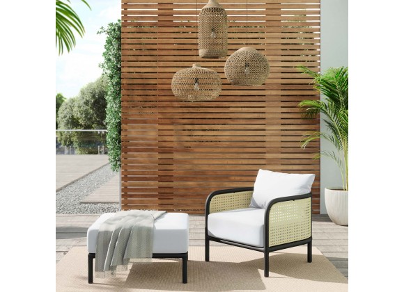 Modway Hanalei 2-Piece Outdoor Patio Furniture Set - Ivory White - Lifestyle