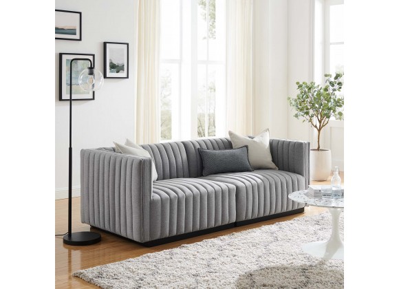 Modway Conjure Channel Tufted Upholstered Fabric Loveseat White