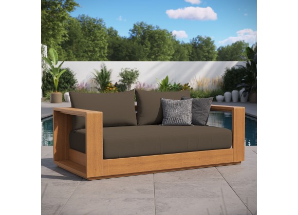 Modway Tahoe Acacia Wood Outdoor Patio Acacia Wood Loveseat