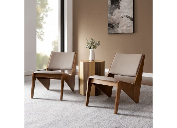 Modway Rylina Vegan Leather Accent Chairs Set