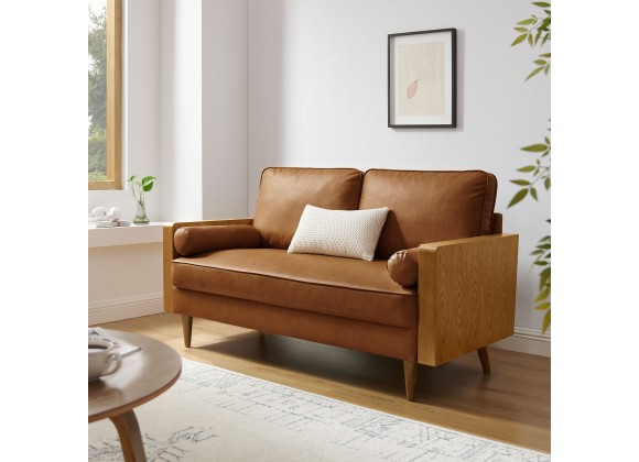 Modway Kellan Vegan Leather Loveseat Tan