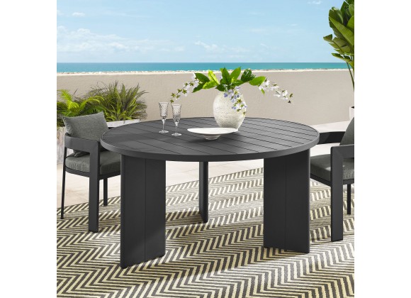 Modway Tahoe Round Outdoor Patio Aluminum Dining Table