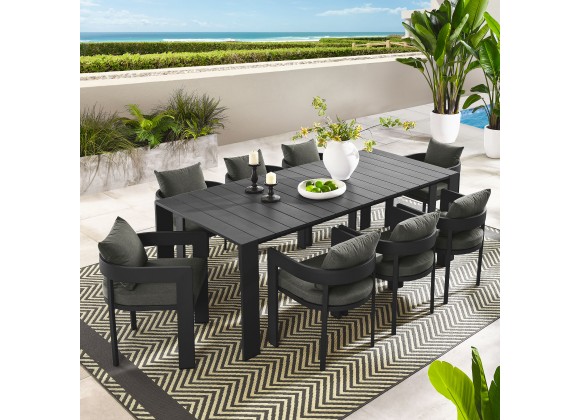 Modway Tahoe 9-Piece Outdoor Patio Aluminum Dining Set  2