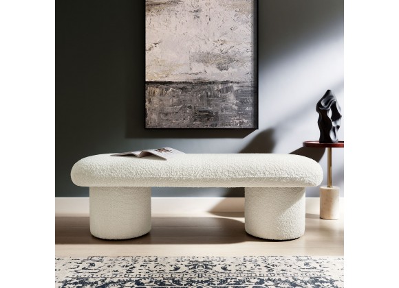 Modway Orla Chenille Upholstered Bench White 2