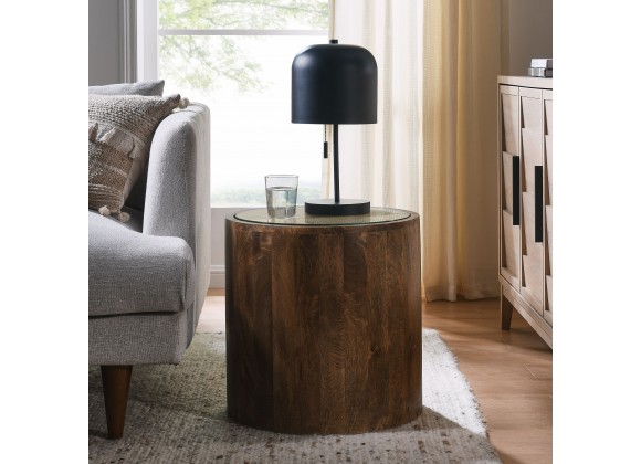 Modway Truett Round Wood Rattan Side Table