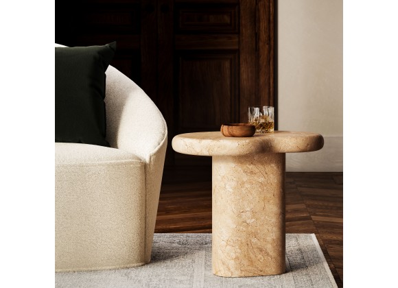 Modway Elowen Indoor - Outdoor Patio Textured Faux Travertine Side Table Room View
