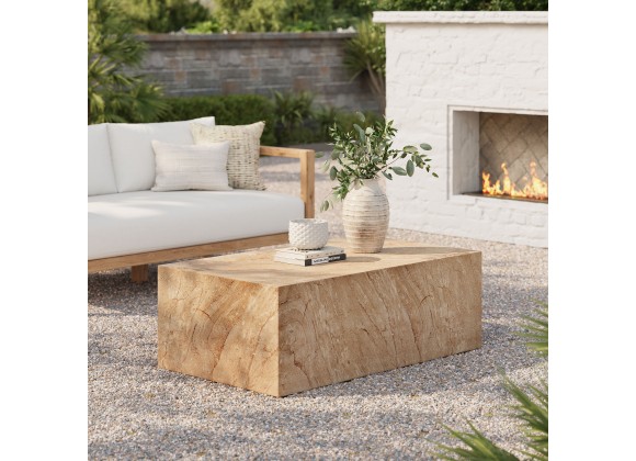 Modway Jordana Square Plinth Indoor - Outdoor Patio Concrete Coffee Table