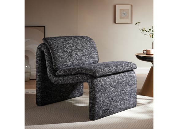 Modway Dune Boucle Upholstered Armless Accent Chair Charcoal