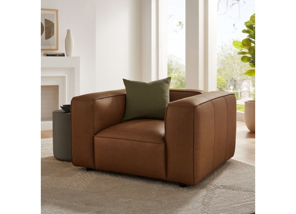 Modway Auren Upholstered Vegan Leather Modular Armchair Coffee