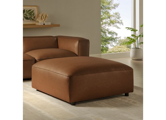 Modway Auren Upholstered Vegan Leather Ottoman Coffee