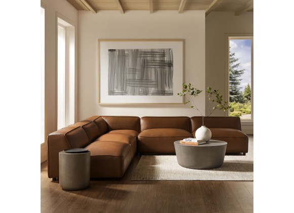 Modway Auren 5-Piece Upholstered Armless L-Shaped Vegan Leather Modular Sofa