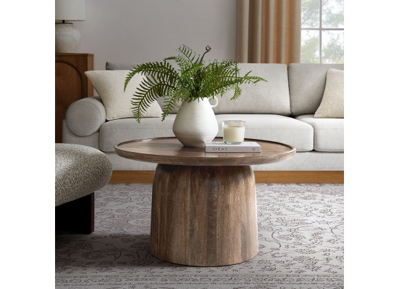 Modway Holloway 30" Round Wood Coffee Table Room View