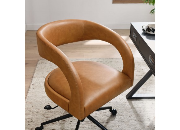 Modway Pinnacle Vegan Leather Office Chair Brown Top
