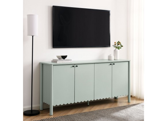 Modway Emmeline 66" 4-Door Scalloped Sideboard Cabinet Green