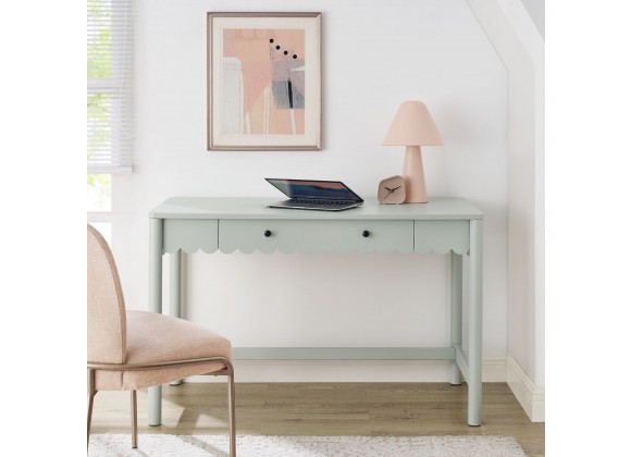 Modway Emmeline 1-Drawer Scallop Writing Desk Green