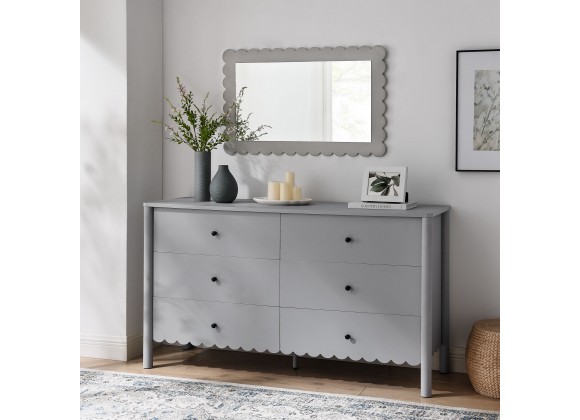 Modway Emmeline Scalloped 6-Drawer Dresser 