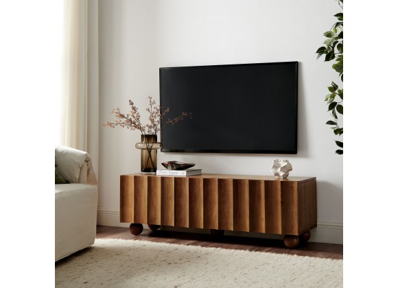 Modway Sorren Scalloped 54" Wood TV Stand Walnut