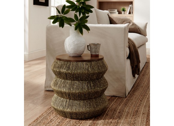 Modway Maris Seagrass and Wood End Table
