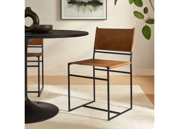Modway Thatcher Leather and Metal Dining Chair