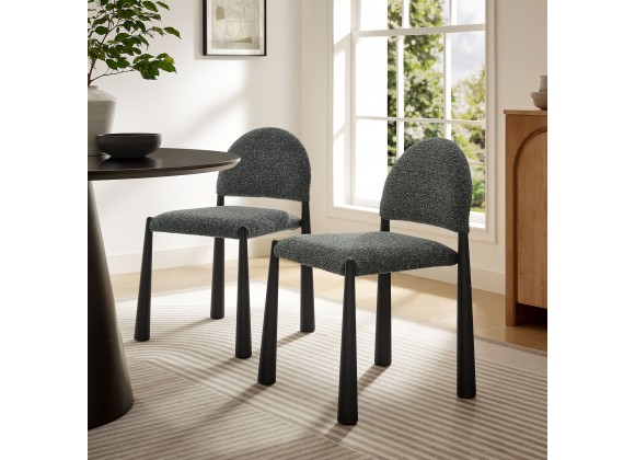 Modway Hayley Upholstered Fabric Dining Side Chair Black Anthracite