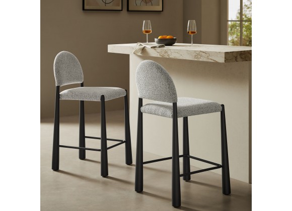 Modway Hayley Upholstered Fabric Counter Stool Black Camel