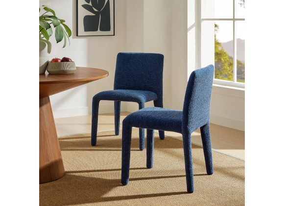 Modway Rhodes Fabric Upholstered Dining Chair Side Blue Set