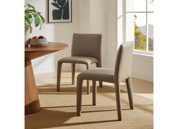 Modway Rhodes Vegan Leather Upholstered Dining Chair Brown