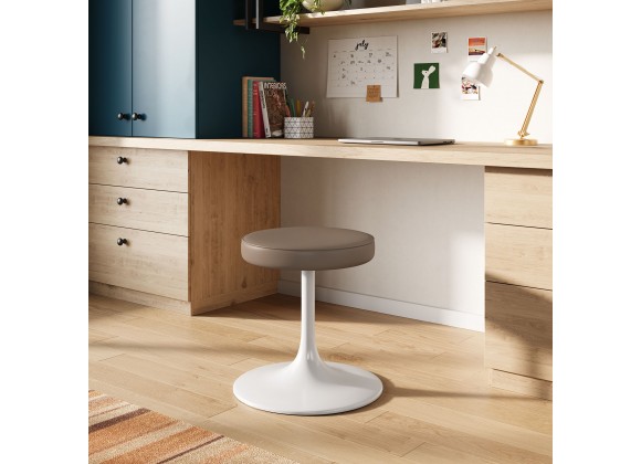 Modway Lippa Vegan Leather Round Stool Brwon