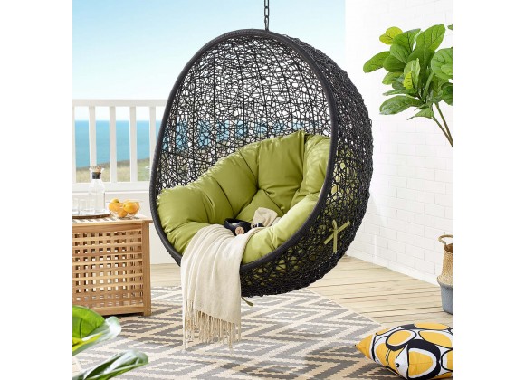 Modway Encase Swing Outdoor Patio Lounge Chair in Peridot - Lifestyle