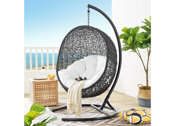 Modway Encase Swing Outdoor Patio Lounge Chair - White - Lifestyle