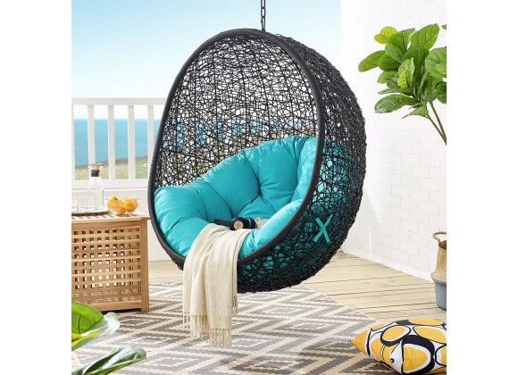 Modway Encase Swing Outdoor Patio Lounge Chair - Turquoise - Lifestyle