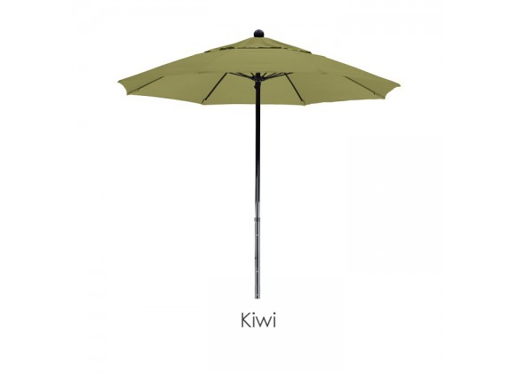 California Umbrella 7.5' Complete Fiberglass Market Umbrella Pulley Open Black - Olefin