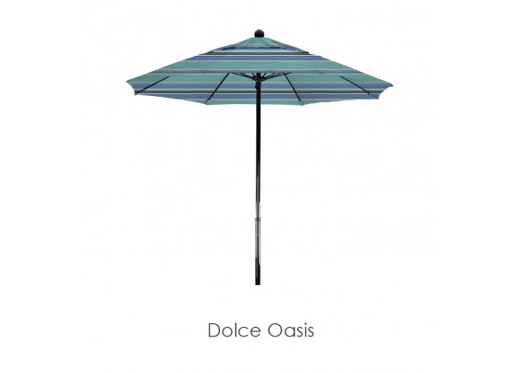 California Umbrella 7.5' Complete Fiberglass Market Umbrella P Open Black - Sunbrella