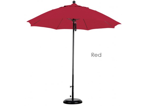 California Umbrella 9' Fiberglass Market Umbrella Pulley Open Black - Pacifica