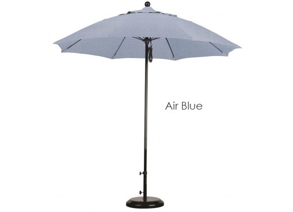 California Umbrella 9' Fiberglass Market Umbrella Pulley Open Black - Subrella