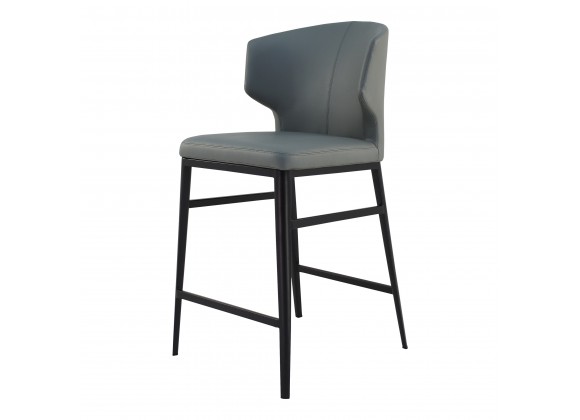 Moe's Home Collection Delaney Counter Stool - Grey - Front Side Angle