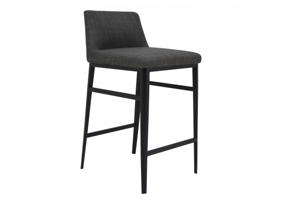Moe's Home Collection Baron Counter Stool - Charcoal - Front Side Angle
