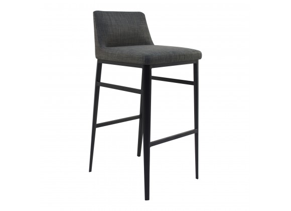 Moe's Home Collection Baron Barstool - Charcoal - Front Side Angle