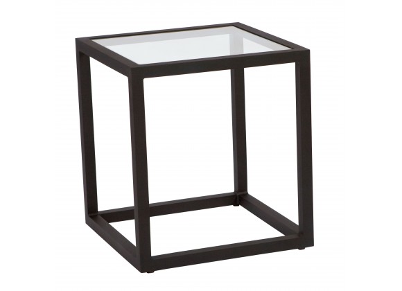 Woodard Salona End Table with Glass Top - Angled