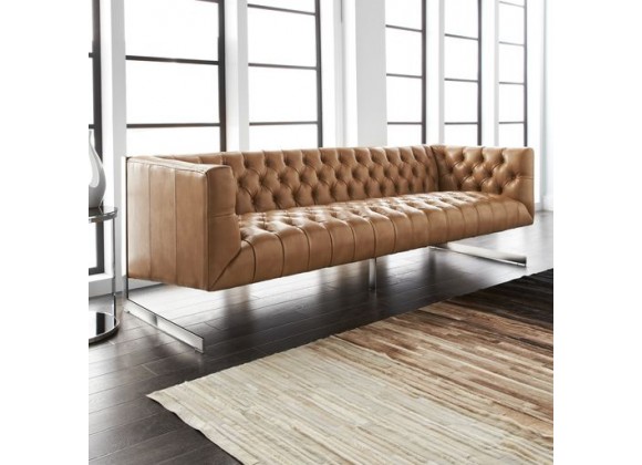 Sunpan Viper Sofa - Stainless Steel - Cantina Magnetite / Cantina Peanut - Lifestyle