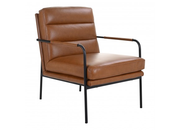 Moe's Home Collection Verlaine Armchair, Chestnut Brown - Front Side Angle