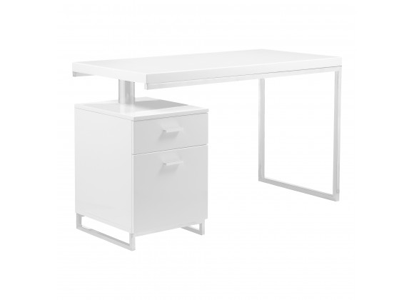 Moe's Home Collection Martos Desk - White - Front Side Angle