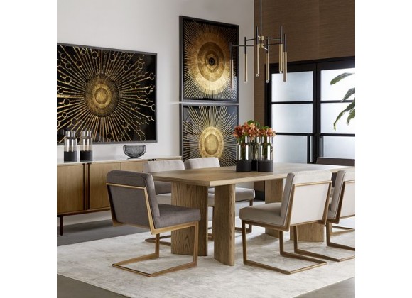 Sunpan Giulietta Dining Table Rectangular 90.5'' in Weathered Oak - Lifestyle
